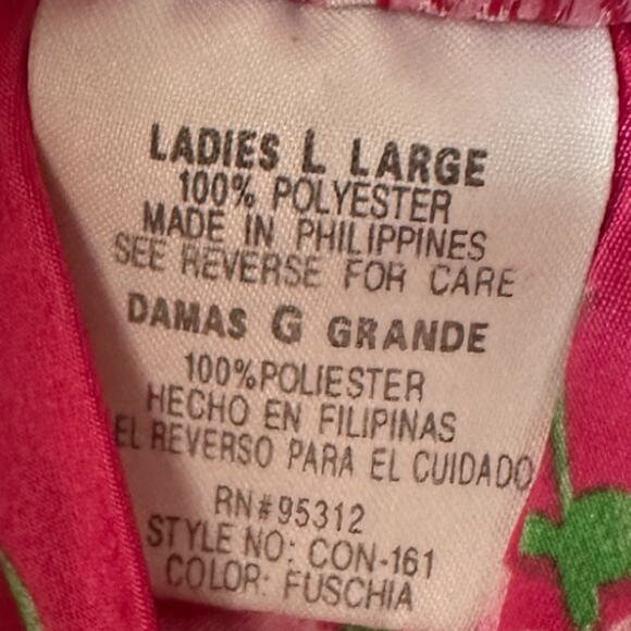 Miss Fifi Pink Floral Silky Robe Size Large - Picture 4 of 4